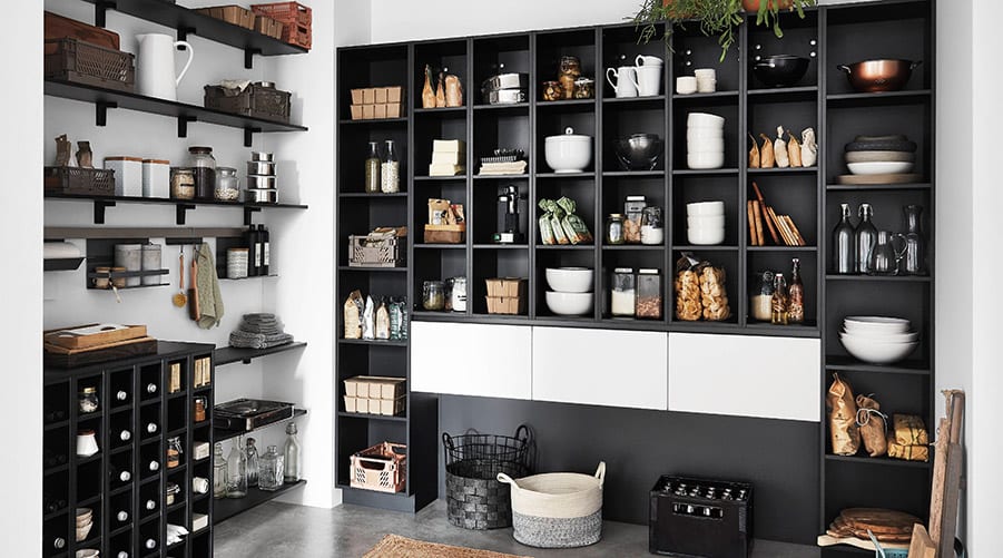 Staff break room with a fitted kitchen run, dishwasher, coffee point and closed storage